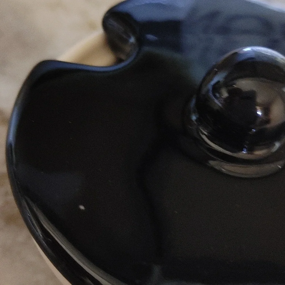 4 Vintage Condiment Bowls with Lids 3 Footed Black & Cream